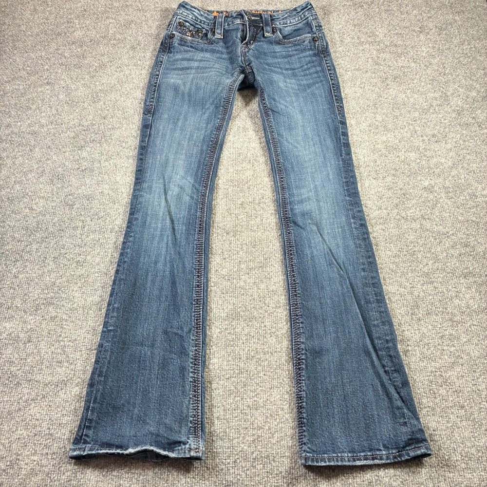 Rock Revival Sora Bootcut Jeans Womens 25 Blue Low Rise Embellished Y2K